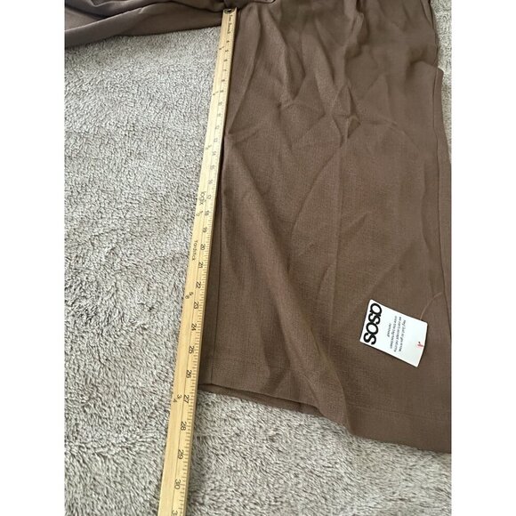 ASOS DESIGN Curve tailored ankle grazer pants with PU belt in mocha Size 16 New - Picture 7 of 16
